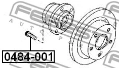 Шпилька колеса FEBEST 0484-001