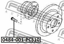 Шпилька колеса FEBEST 0484-001-PCS10